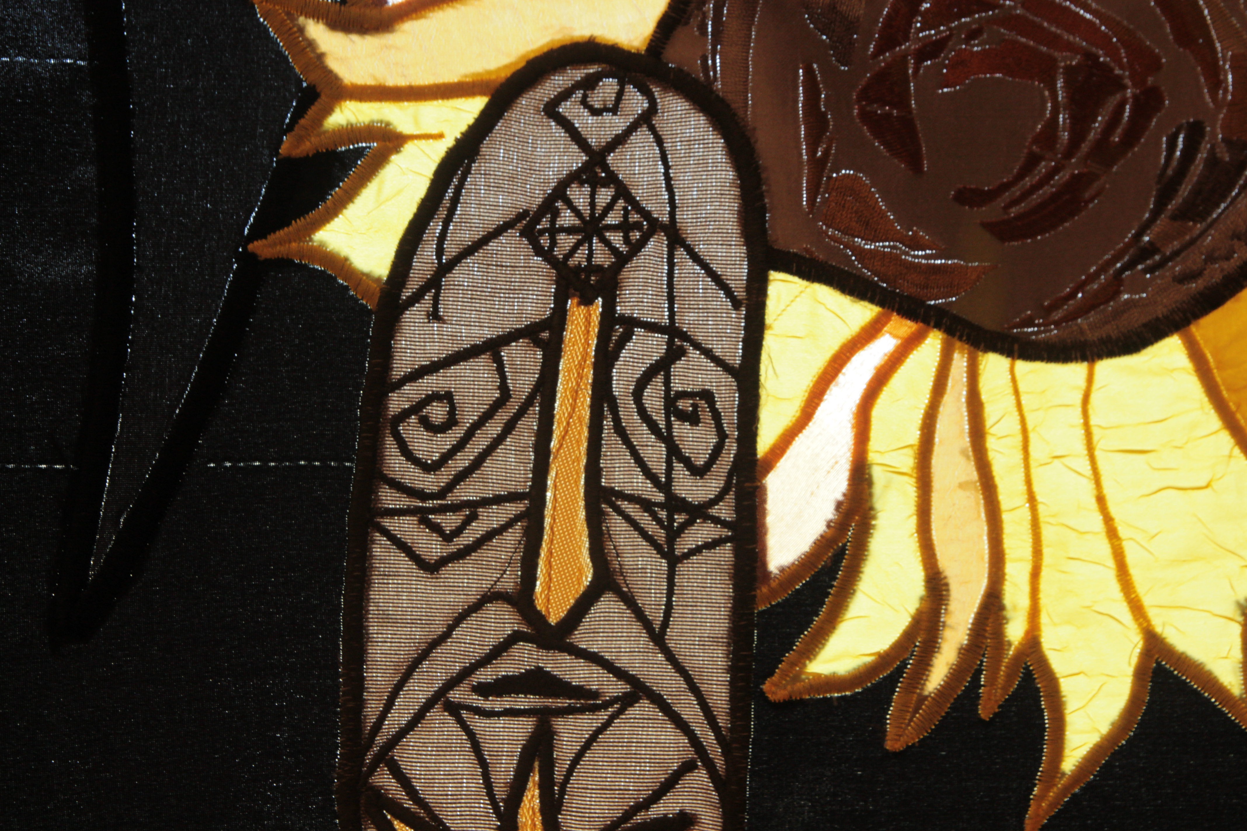 Detail van een textielwerk